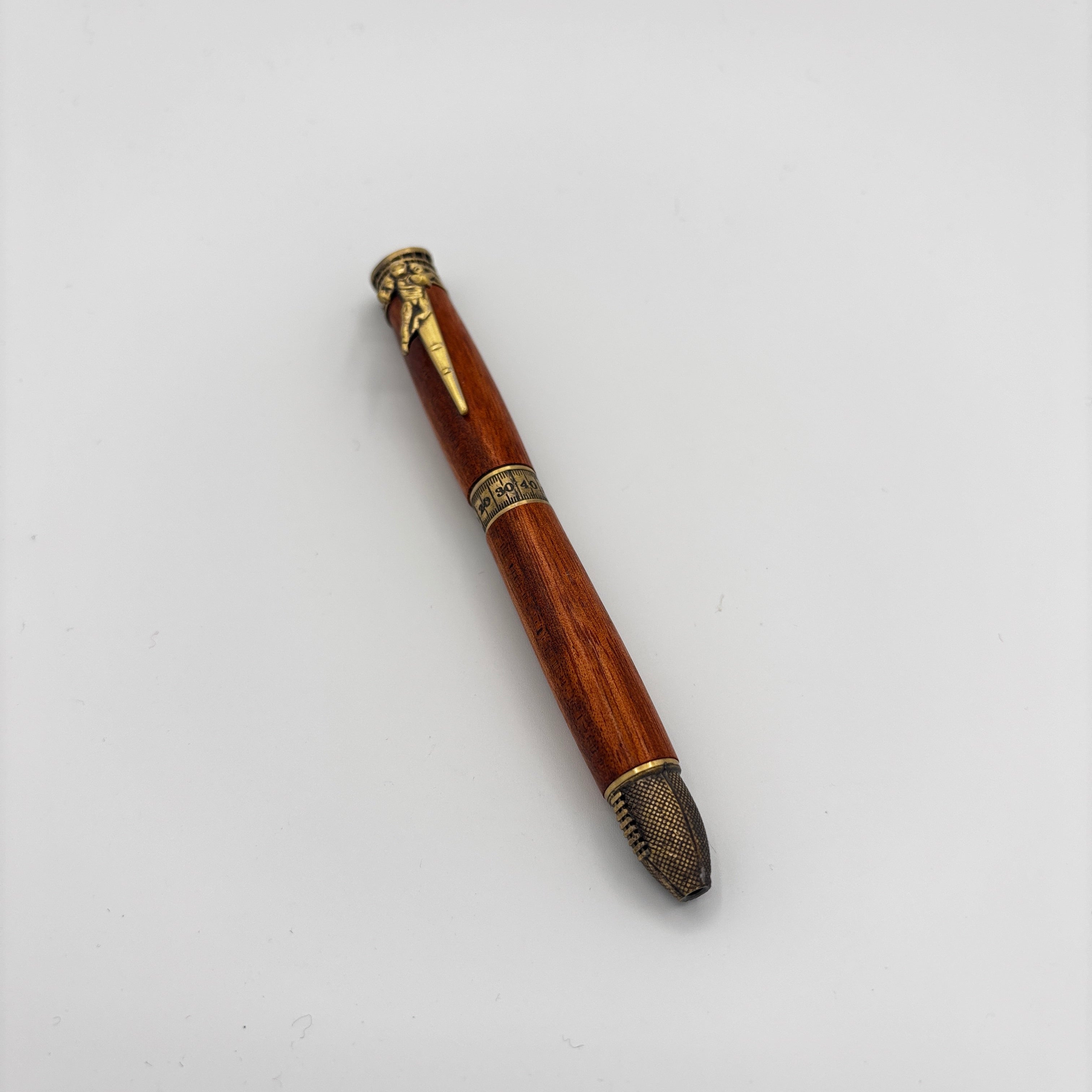 Gold Football Ink Pen – Brazilian Cherry (Jatoba) Wood