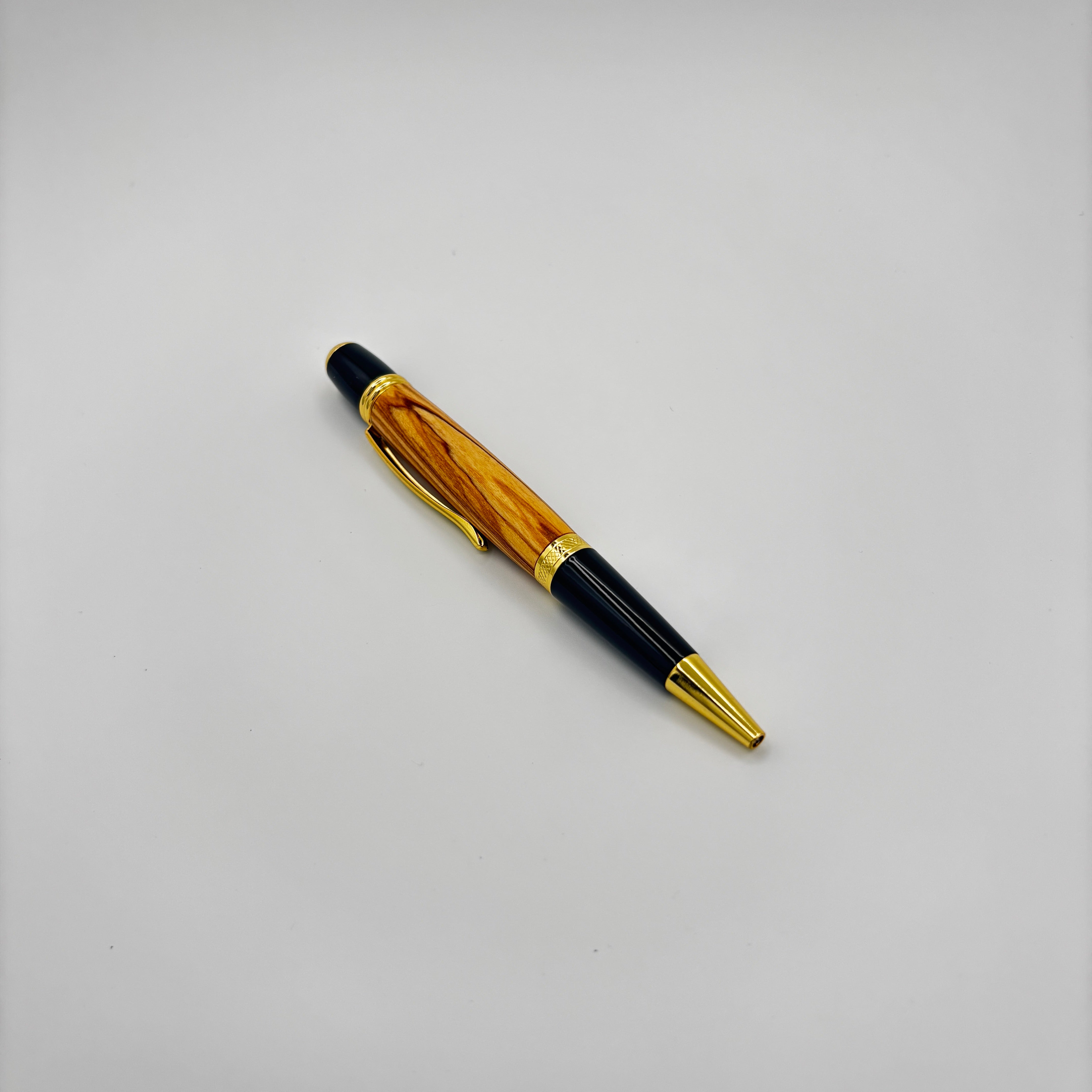 Gatsby Gold Olive Wood Rollerball Pen – Classic Luxury Edition