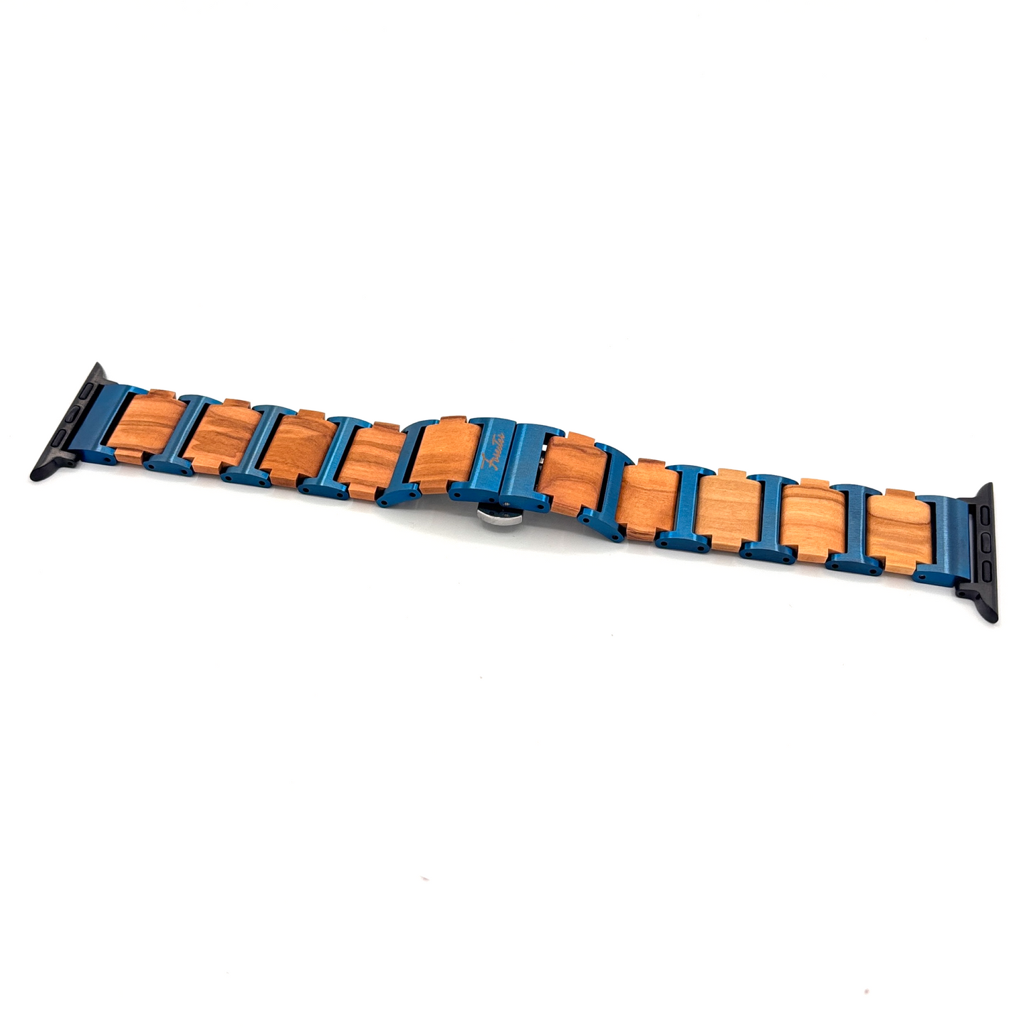 Everbranch Olive Wood Apple Watch Band – Blue Steel Edition