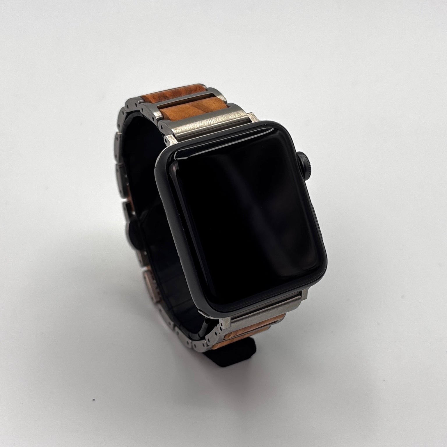 Forester Olive Wood & Stainless Steel Apple Watch Band