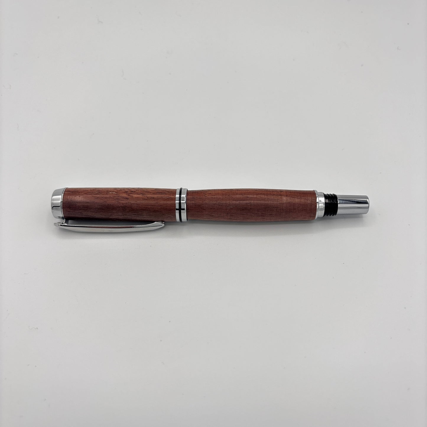 Silver Junior Gentleman Ink Pen – Brazilian Cherry (Jatoba)