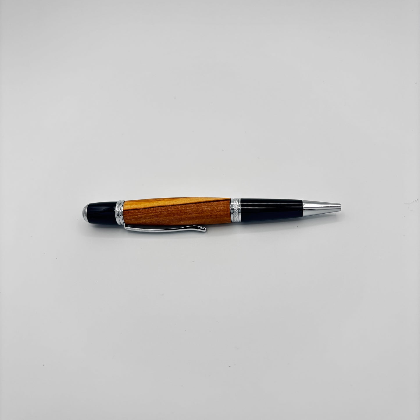 Gatsby Silver Olive Wood Pen – Handcrafted Writing Elegance