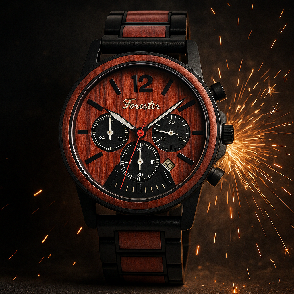 Forester Flint – Wooden Chronograph by Hedges Woodcraft