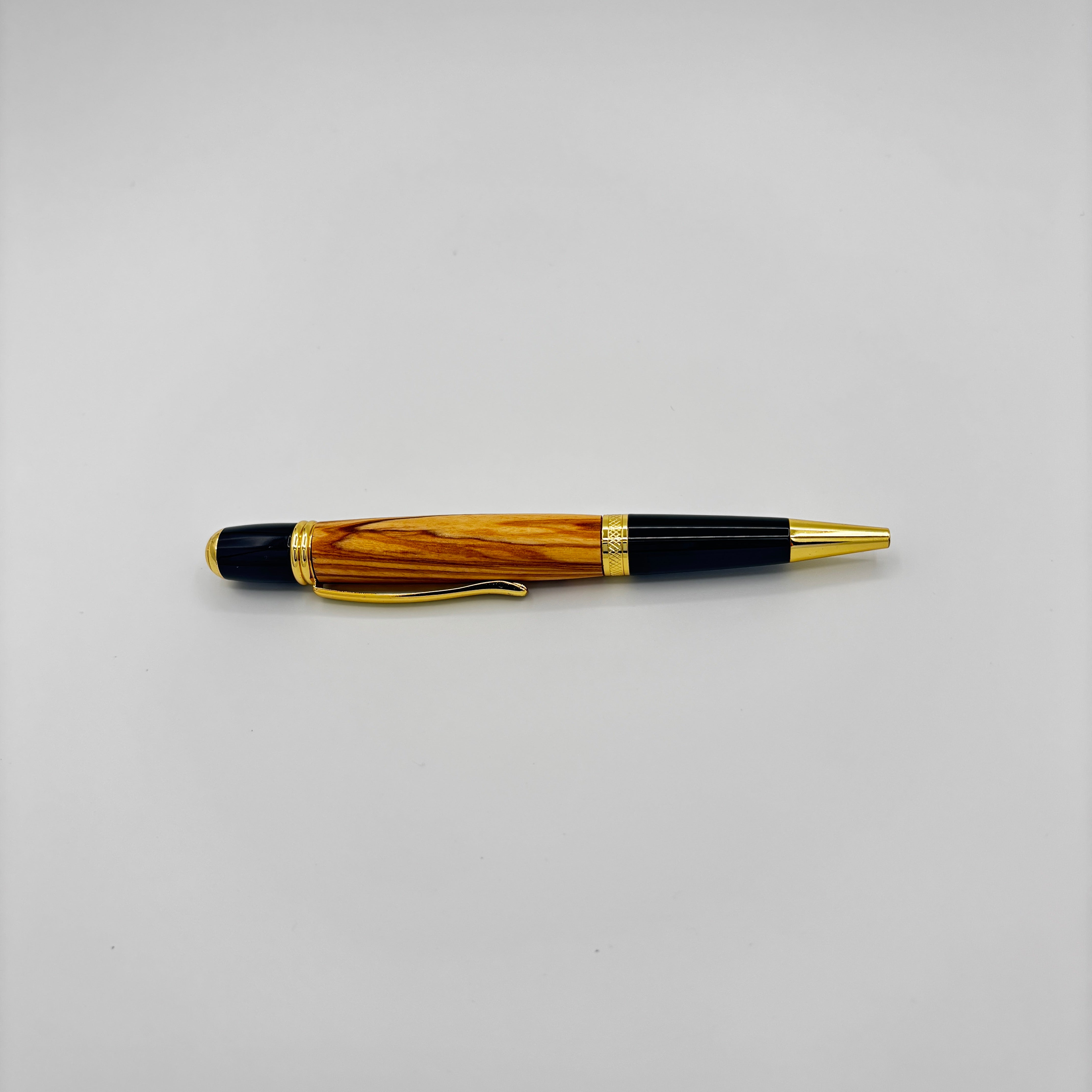 Gatsby Gold Olive Wood Rollerball Pen – Classic Luxury Edition