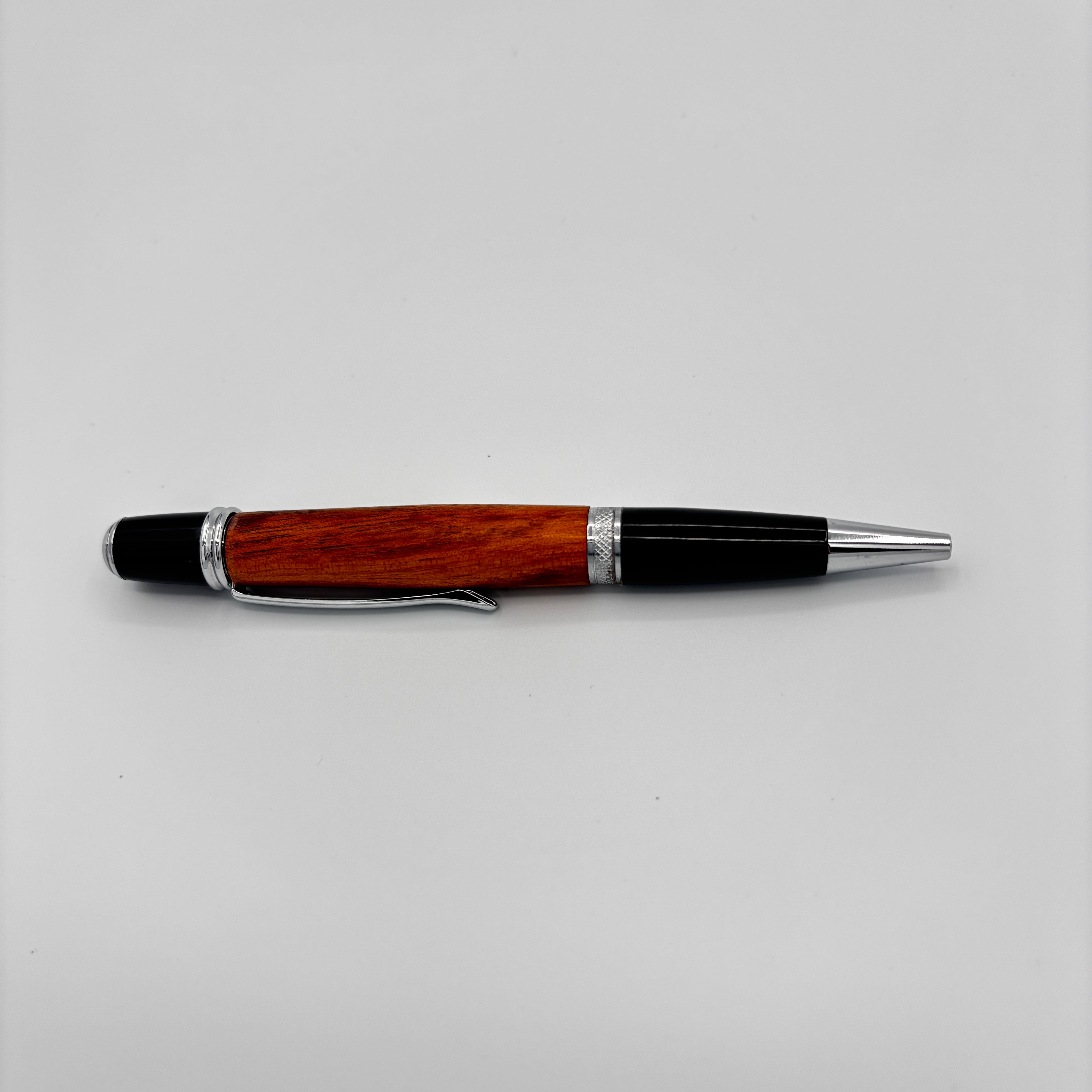 Handcrafted Gatsby Silver Canary Wood Pen – Modern Elegance Meets Natural Beauty