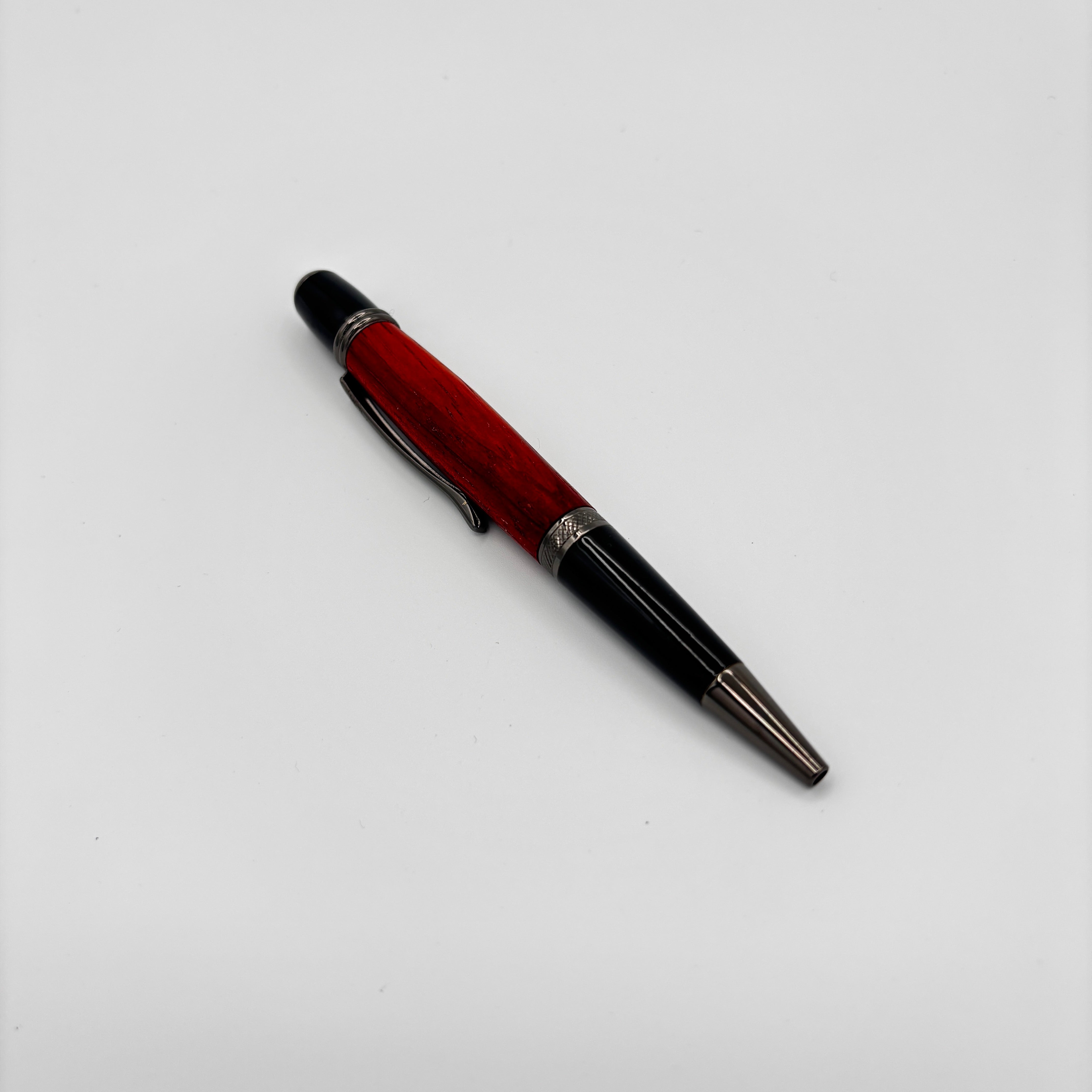 Handcrafted Padauk Wood Pen with Black Accents – The Gatsby Collection