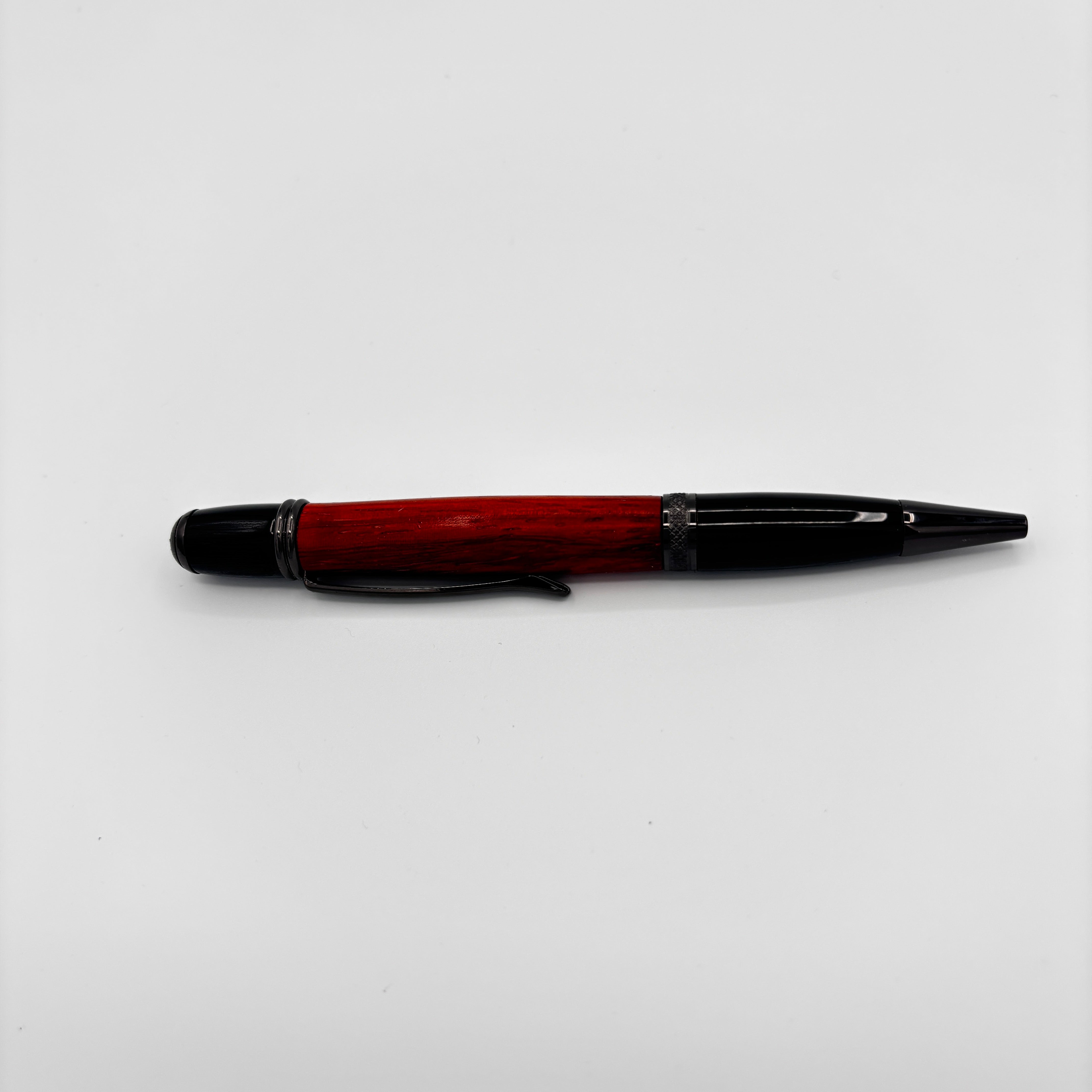 Gatsby Gun Metal Padauk Wood Pen – Handcrafted Artisan Writing Instrument