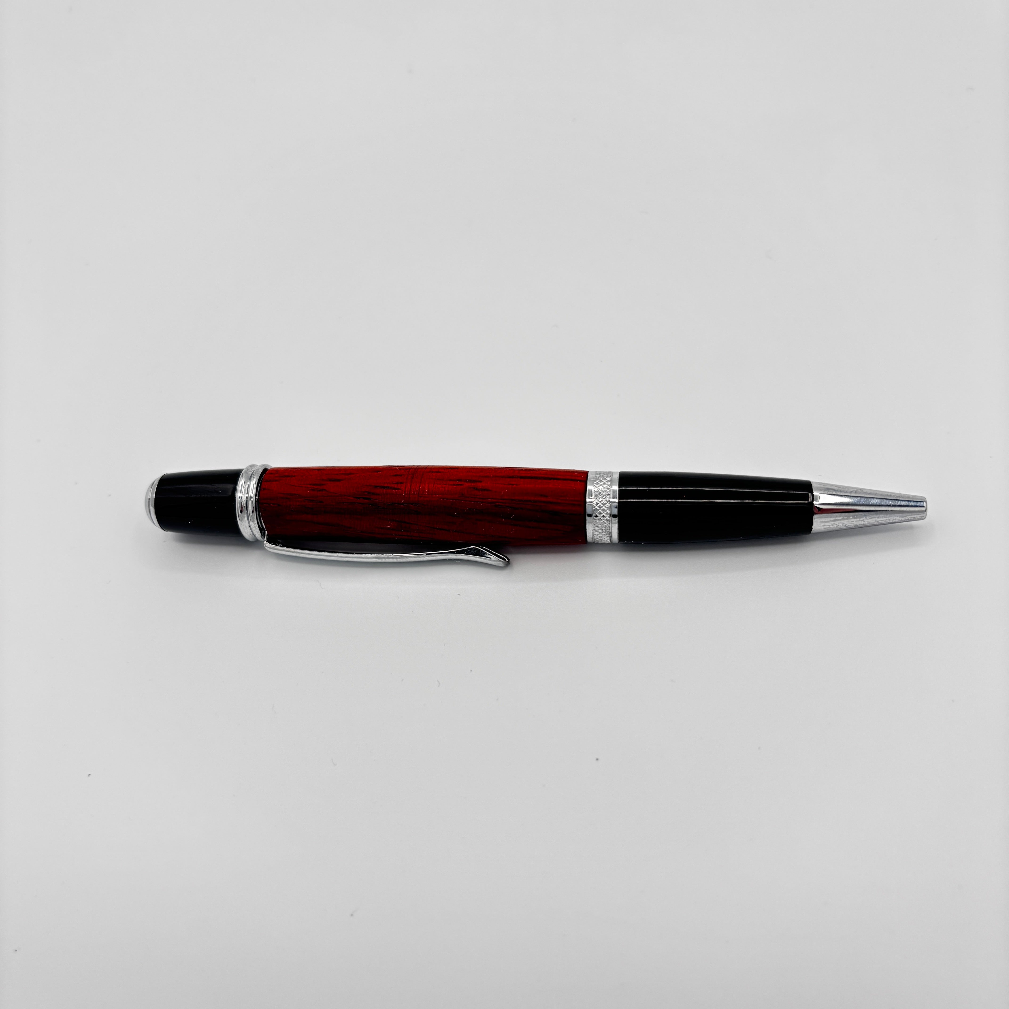 Gatsby Silver Padauk Wood Pen – Handcrafted Luxury Writing Instrument