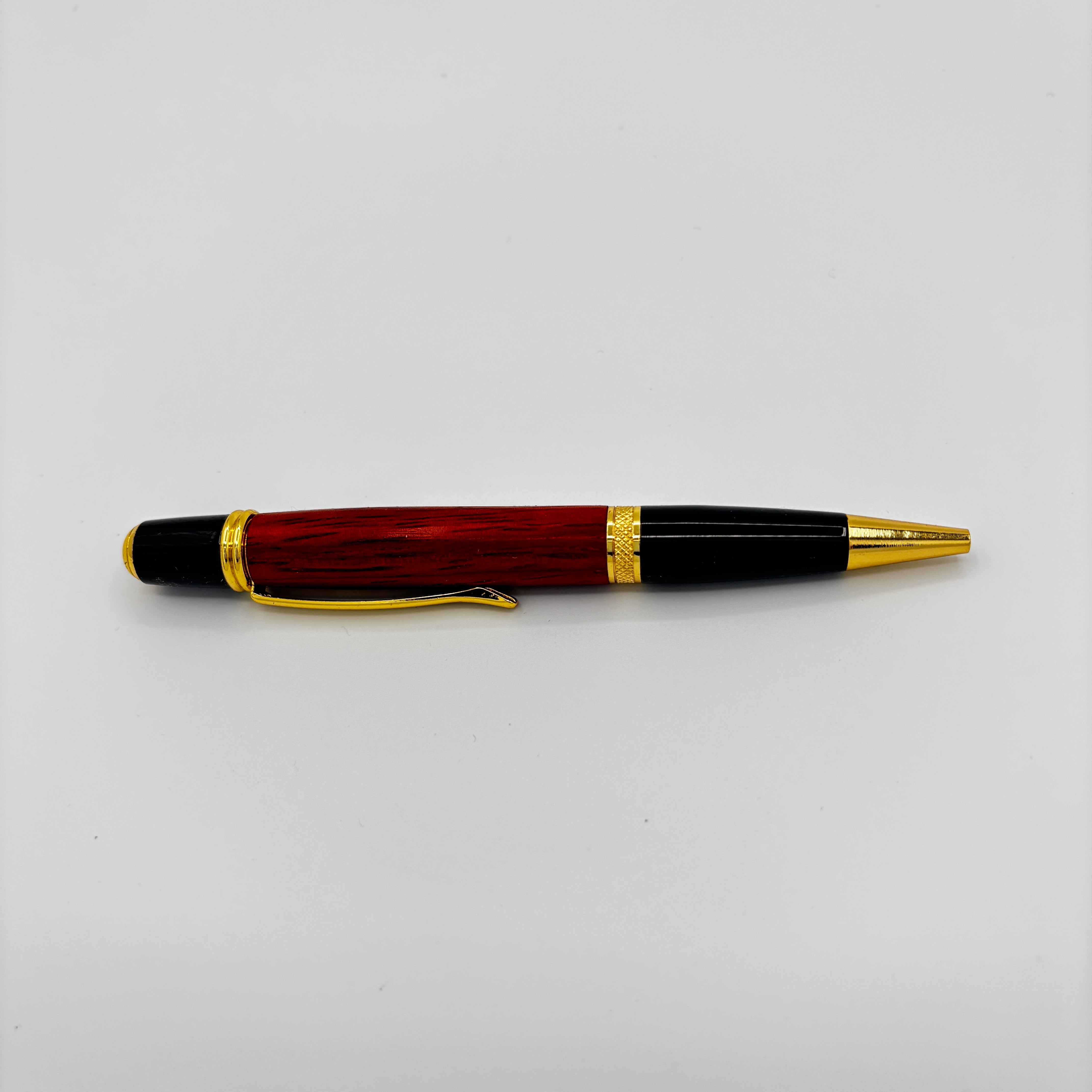 Gatsby Gold Padauk Wood Pen – Exotic Red-Orange Wood
