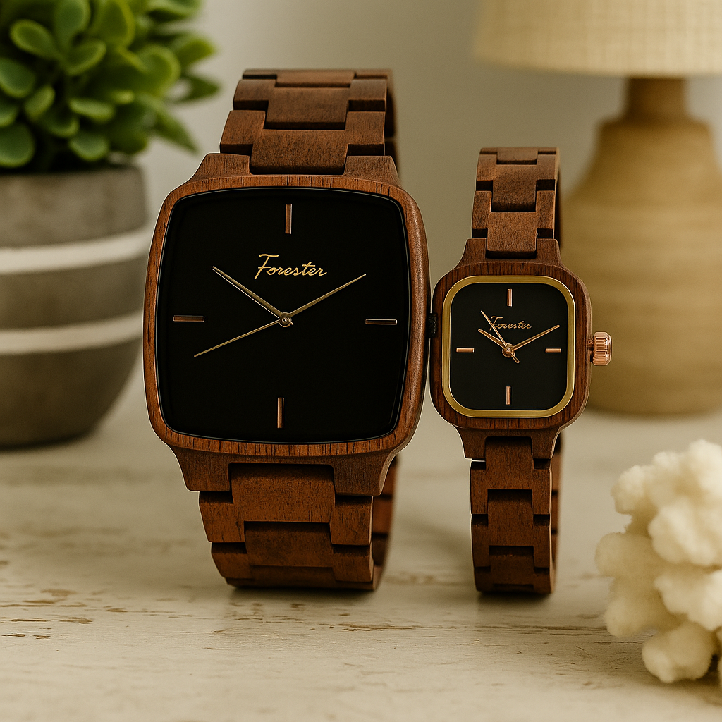 Forester Timber – His & Hers Wooden Timepieces by Hedges Woodcraft