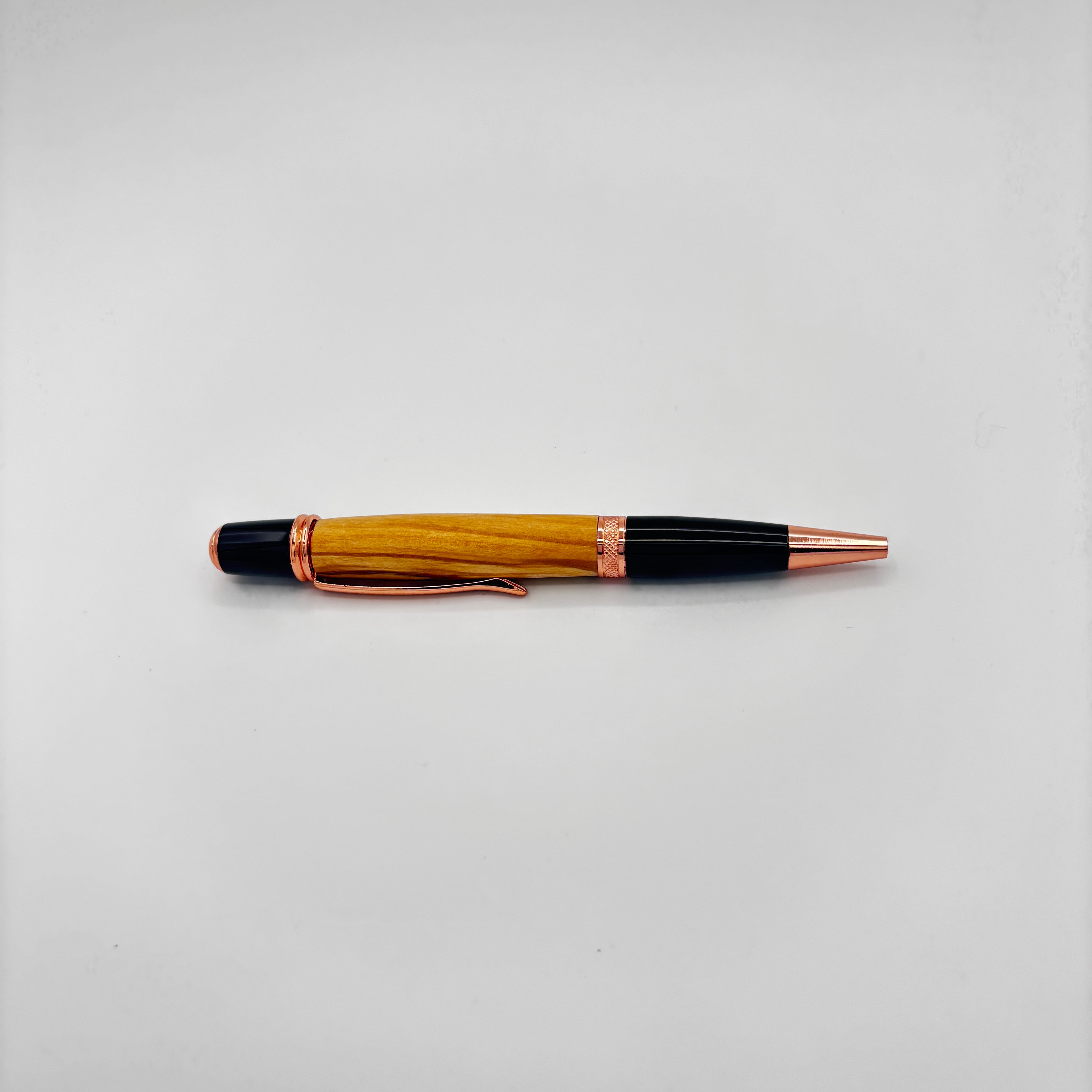 Gatsby Olive Wood Rose Gold Pen – Everyday Elegance