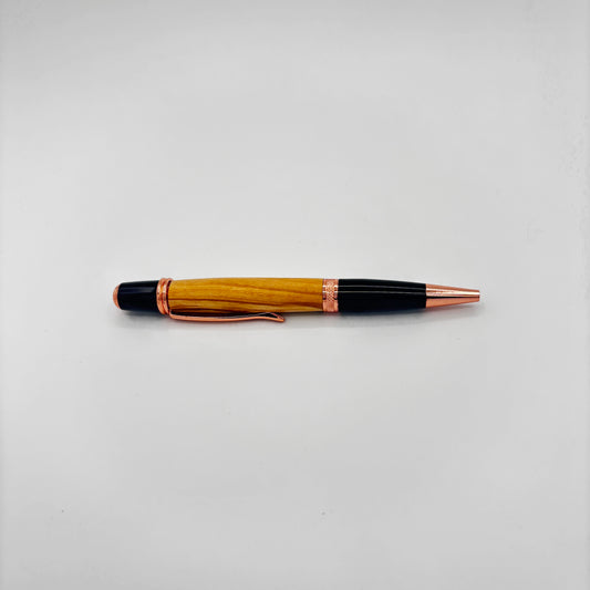 Gatsby Olive Wood Rose Gold Pen – Everyday Elegance