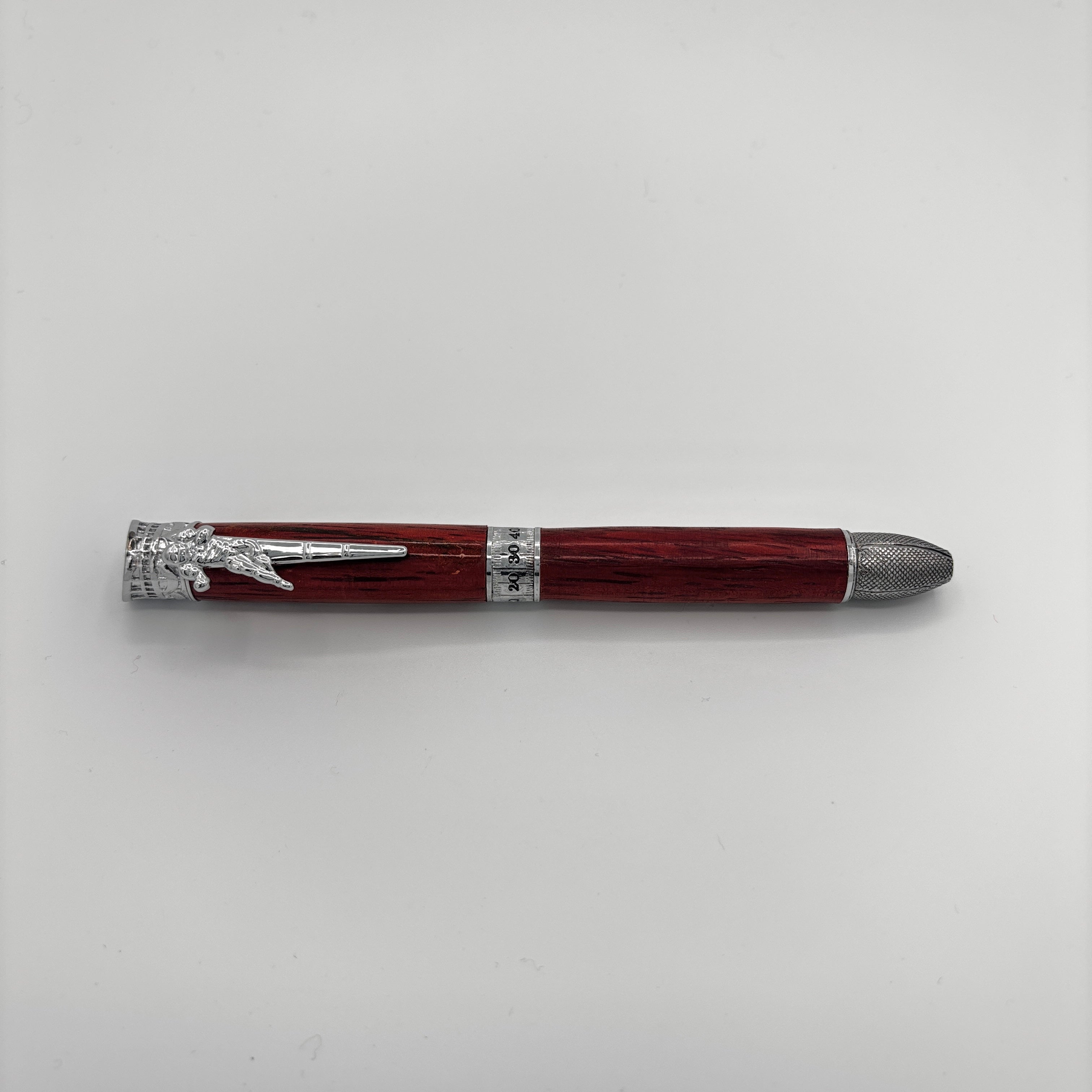 Silver Football Ink Pen – Brazilian Cherry (Jatoba) Wood