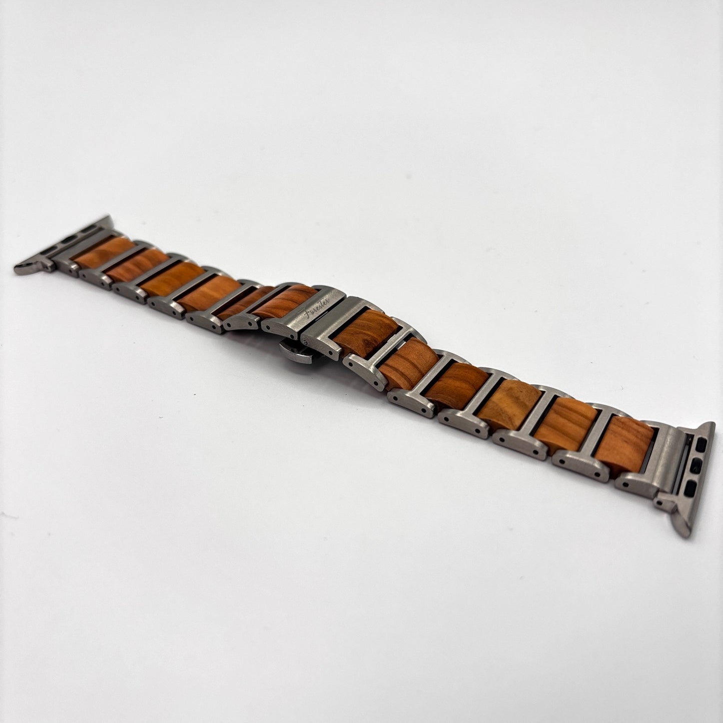 Everbranch Olive Wood & Stainless Steel Apple Watch Band