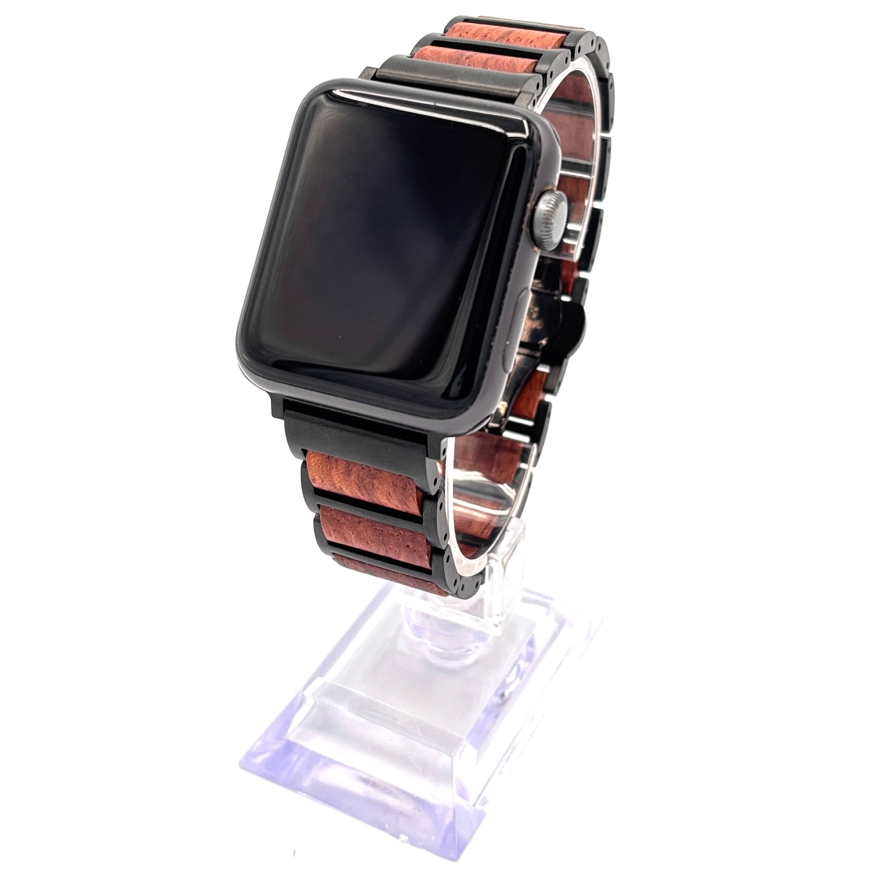 Forester Sapele Apple Watch Band – Black Steel Edition