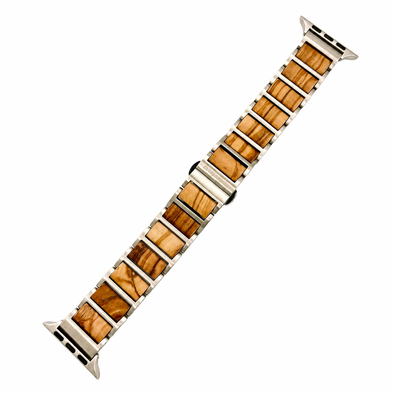 Everbranch Olive Wood & Stainless Steel Apple Watch Band