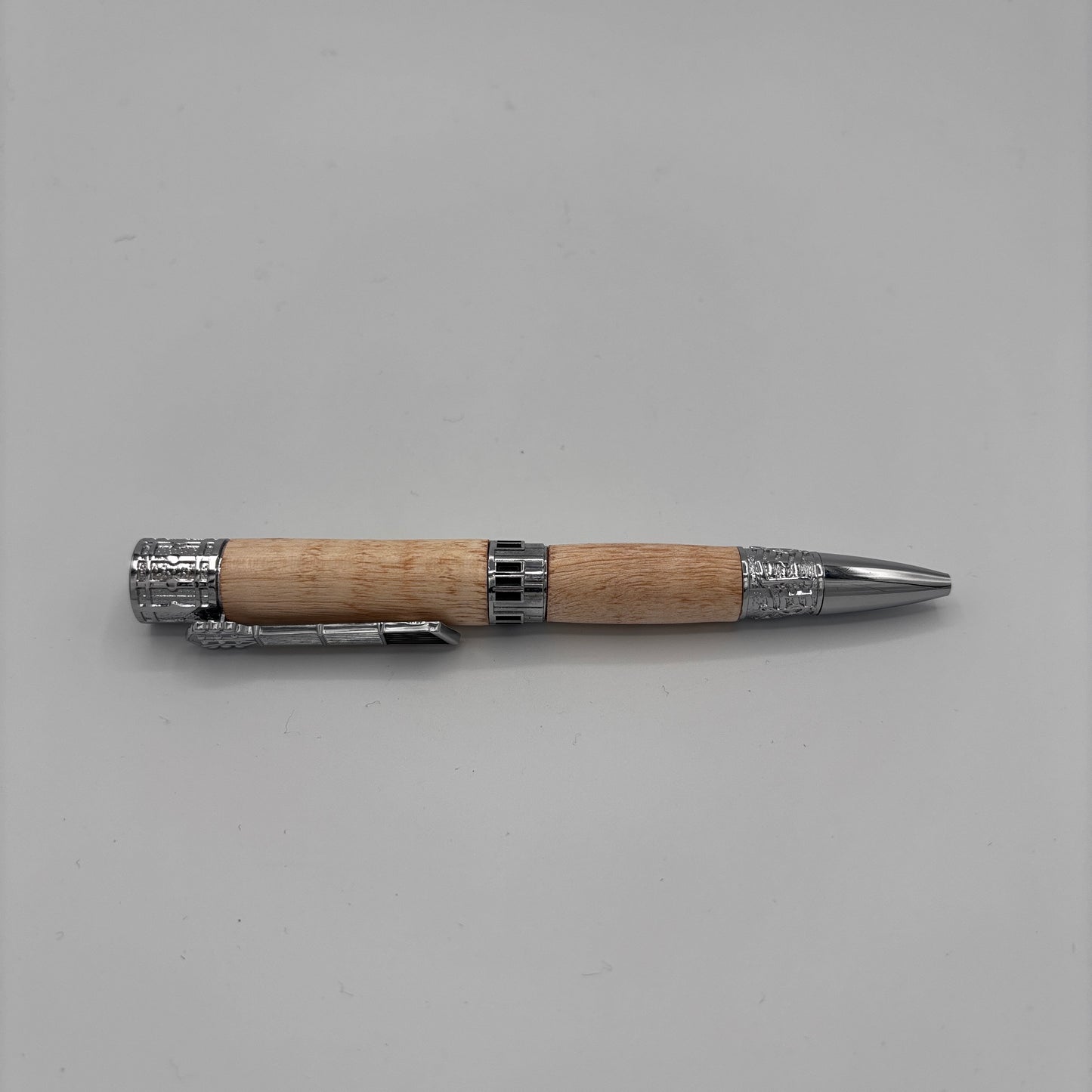 Silver Jam Session Ink Pen — Tiger Maple