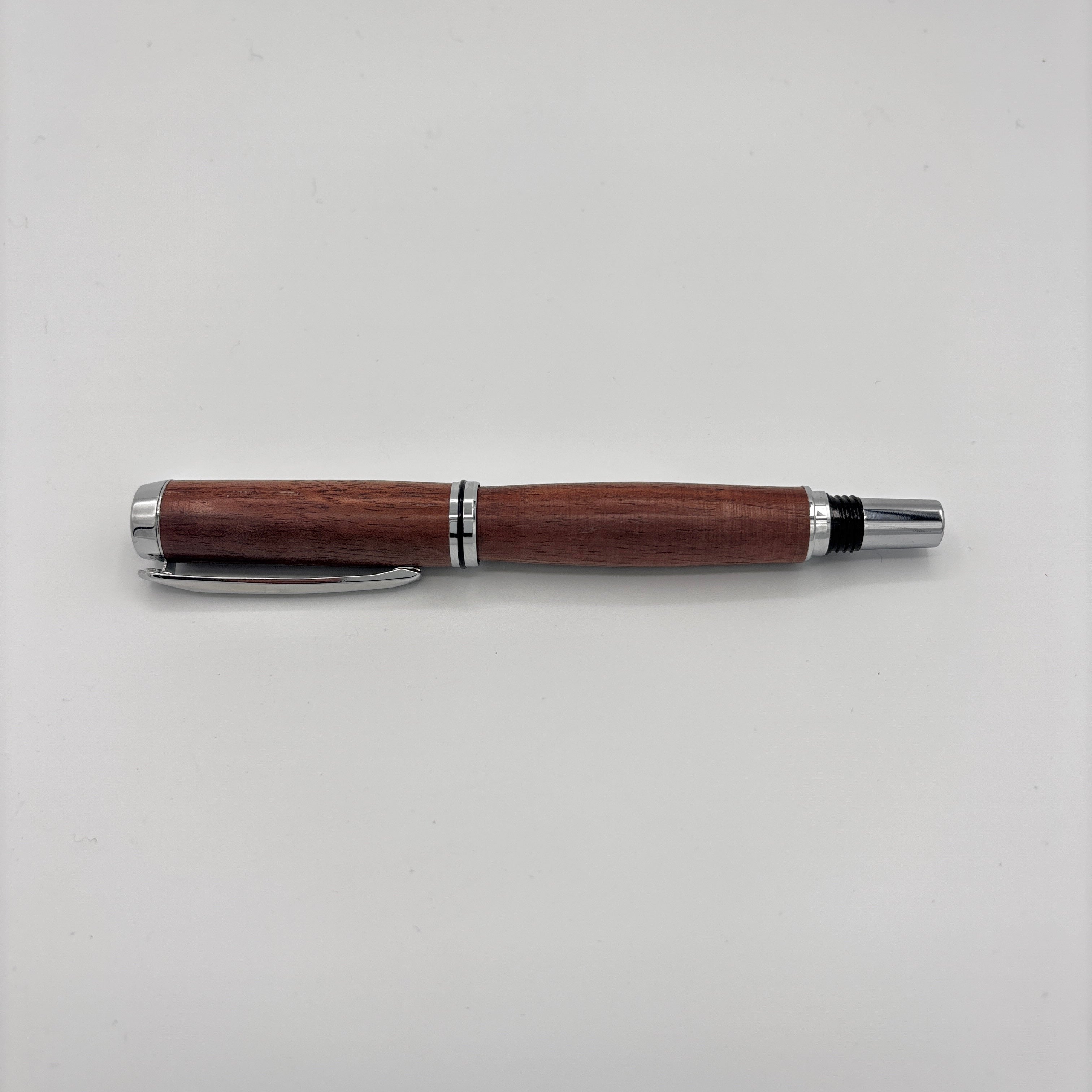 Silver Junior Gentleman Ink Pen – Brazilian Cherry (Jatoba)