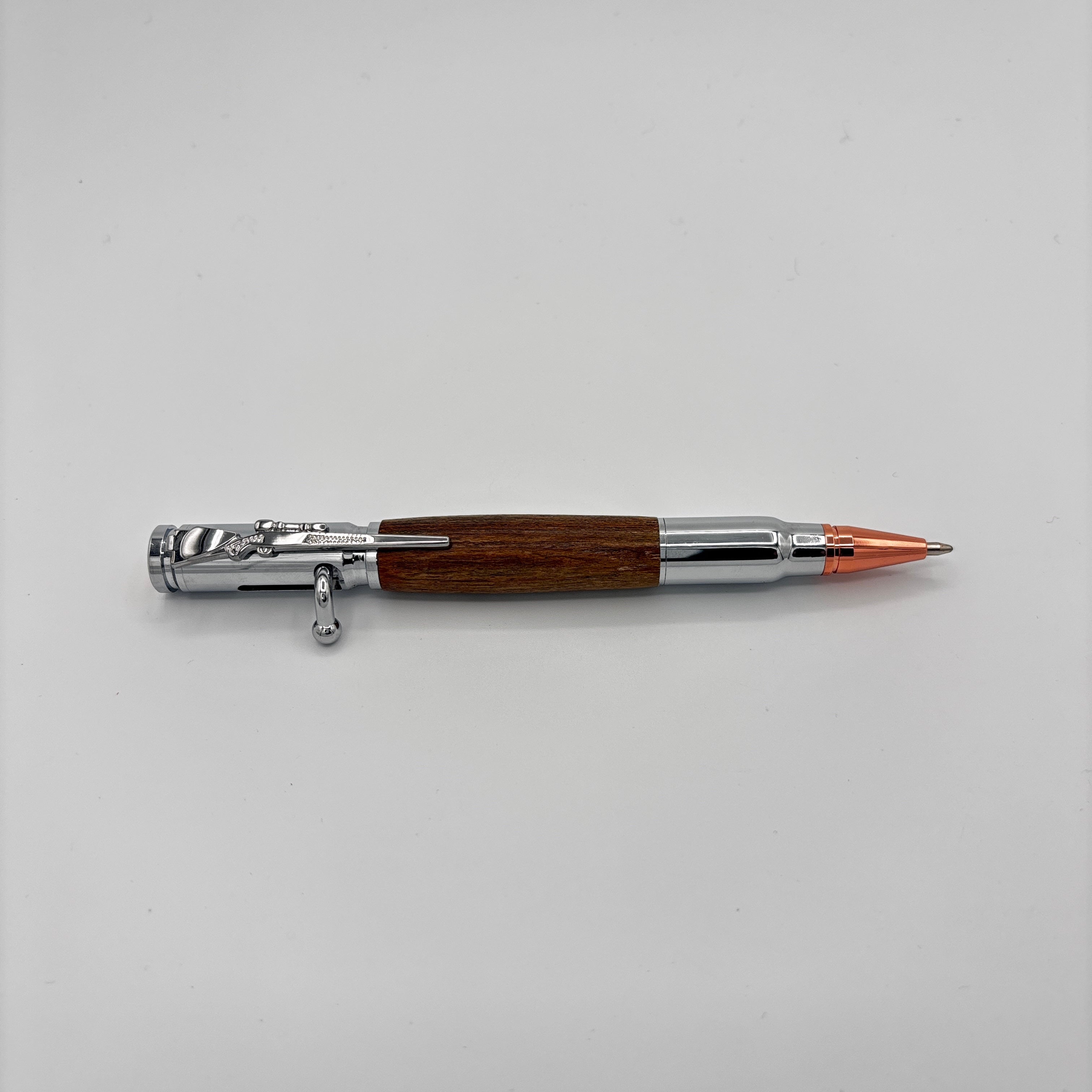 Bolt Action Ink Pen – Silver Hardware with Wenge Wood
