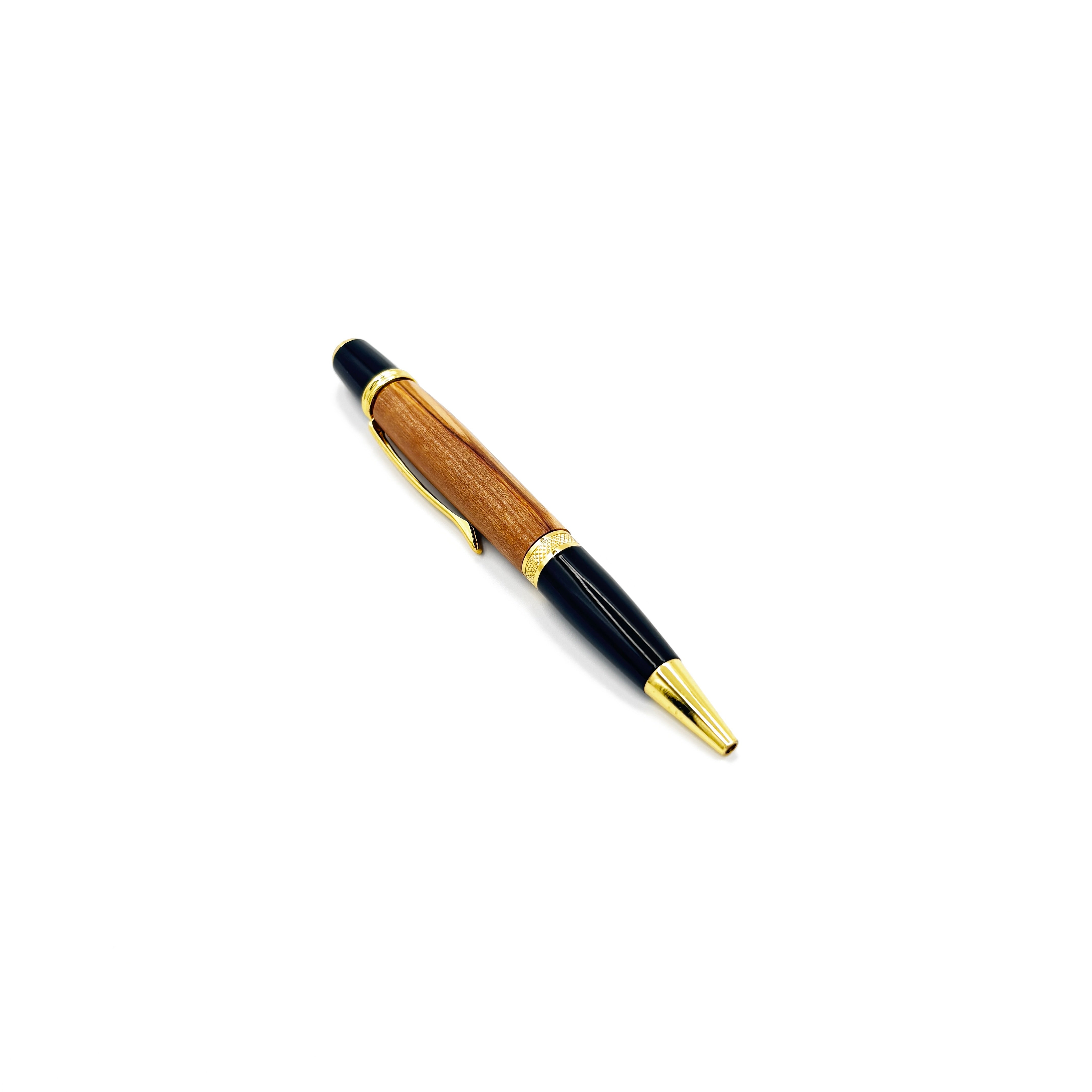 Gatsby Gold Olive Wood Twist Pen – Everyday Elegance