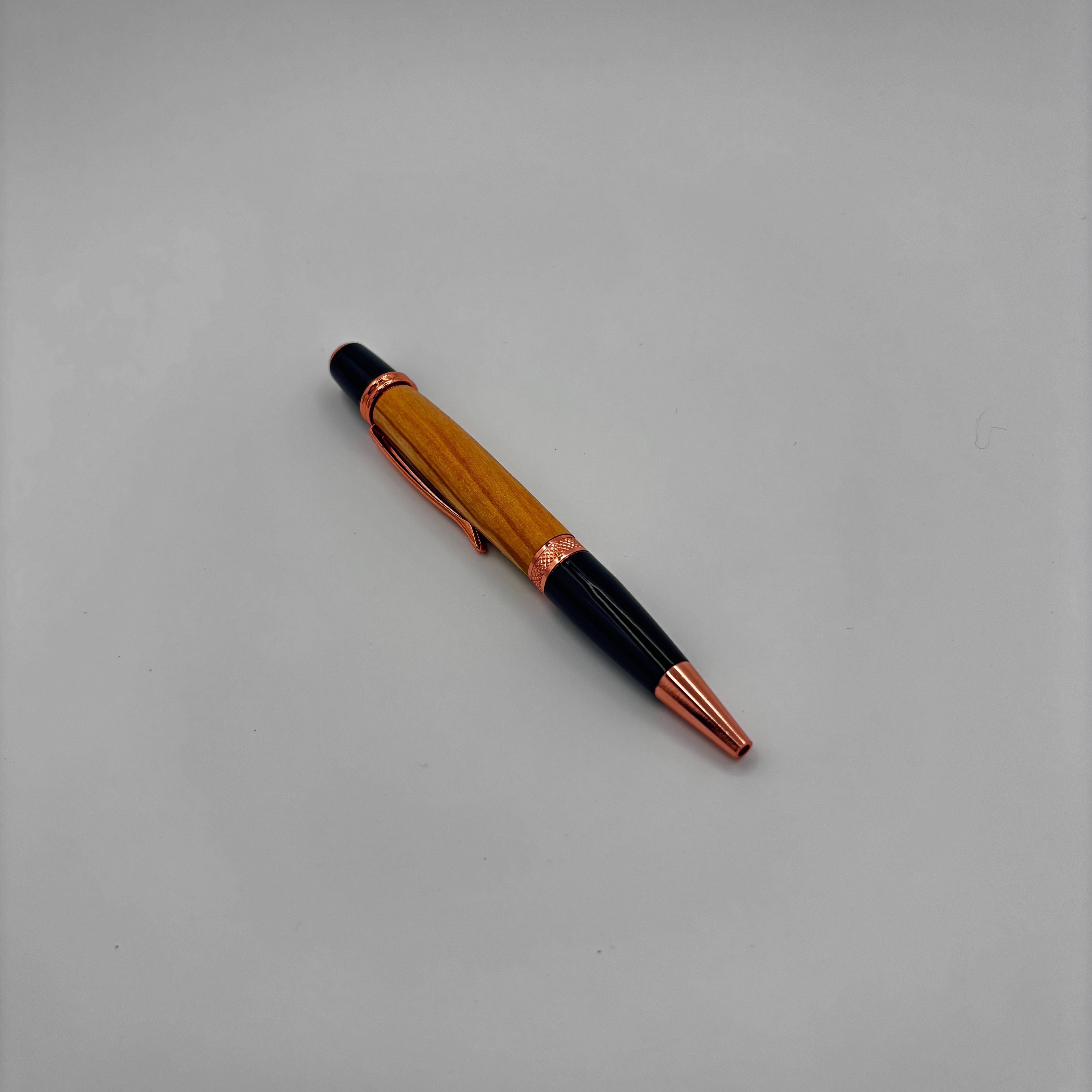 Gatsby Olive Wood Rose Gold Pen – Everyday Elegance