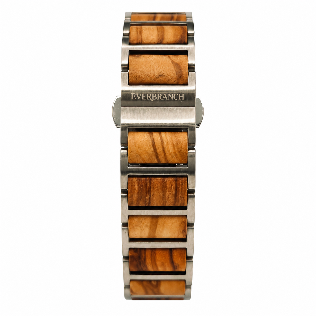 Everbranch Olive Wood & Stainless Steel Apple Watch Band