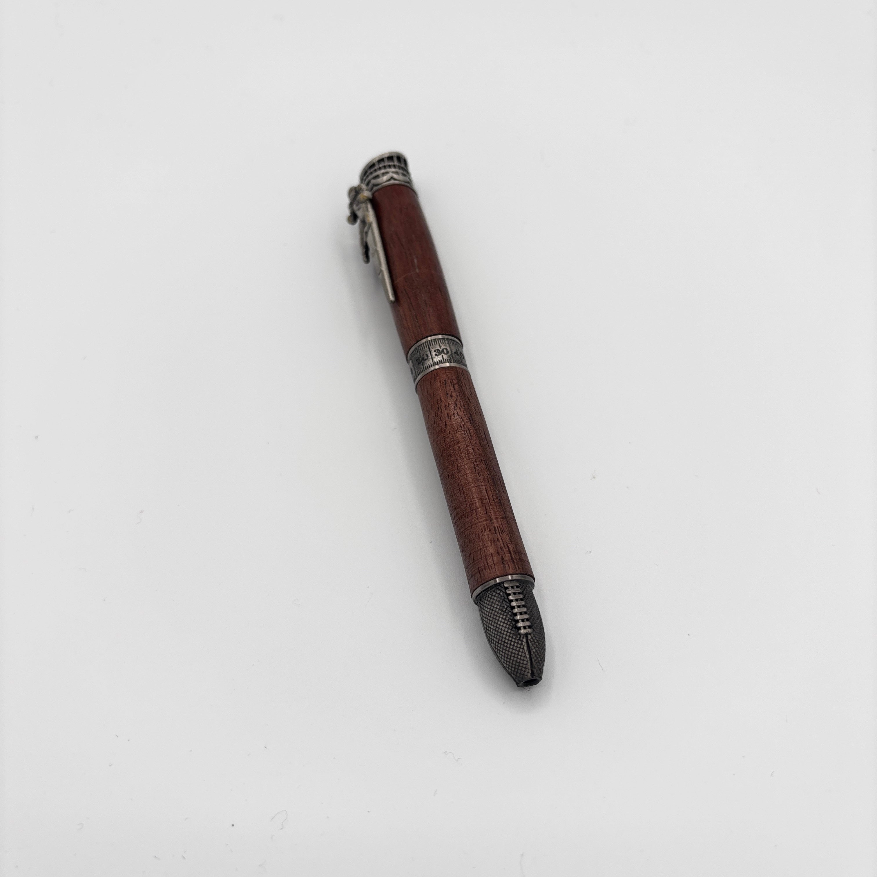 Gunmetal Football Ink Pen – Dark Walnut Wood