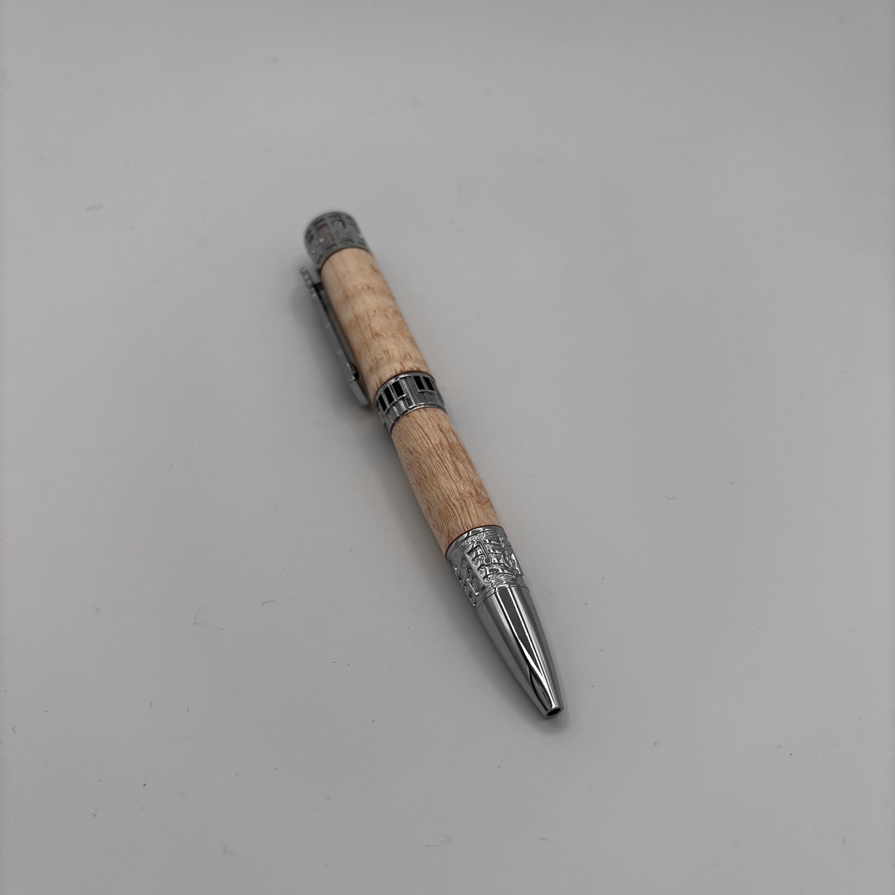 Silver Jam Session Ink Pen — Tiger Maple