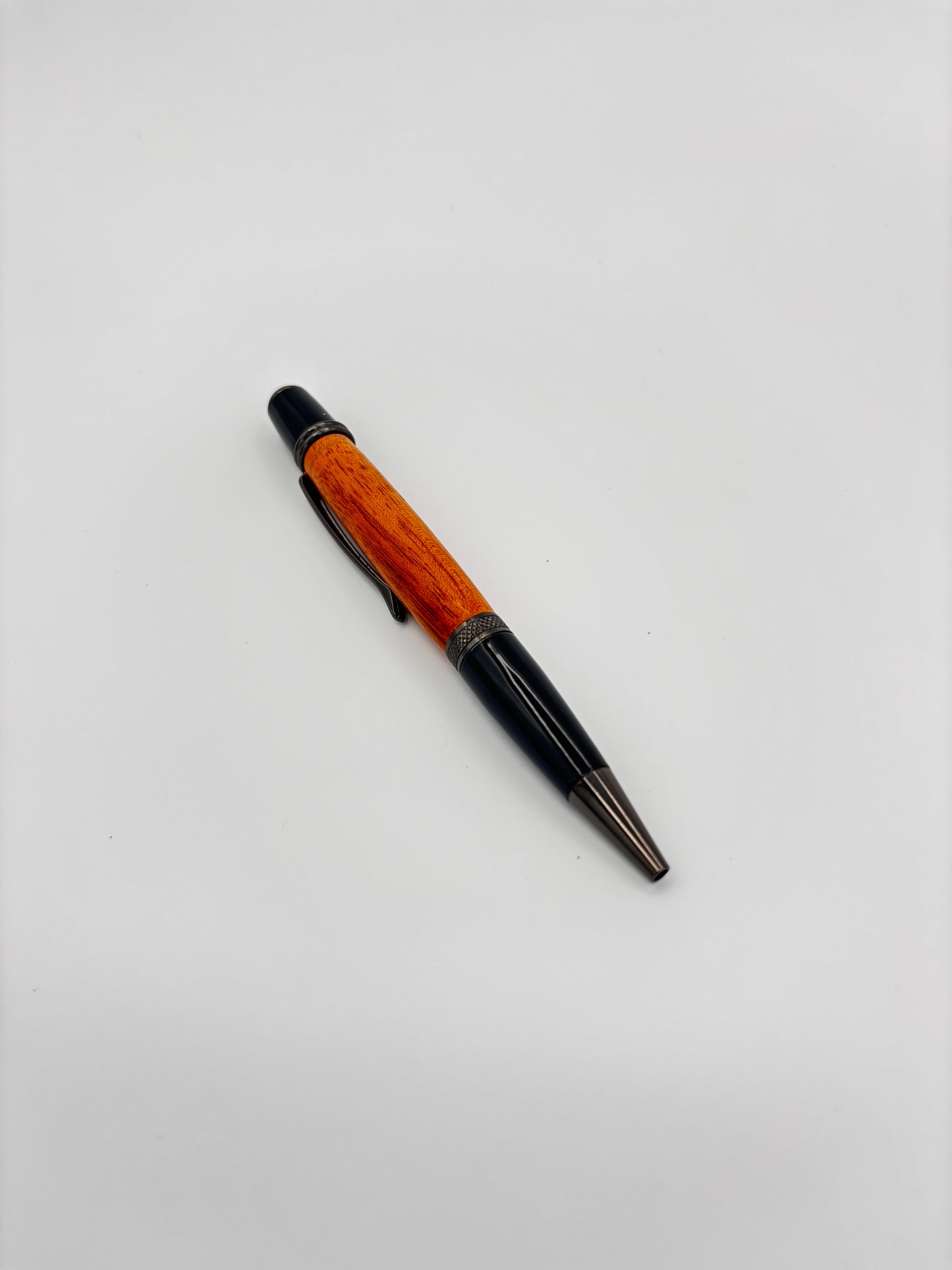 Handcrafted Gatsby Gun Metal Canary Wood Pen – Modern Strength, Natural Beauty