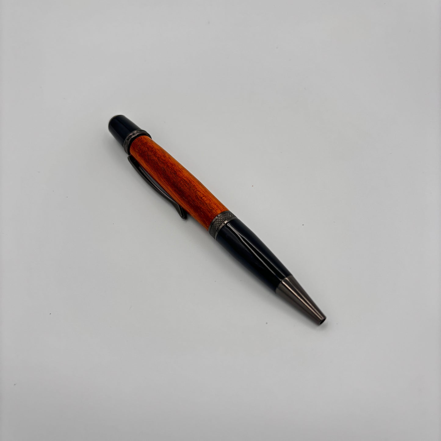 Handcrafted Gatsby Gun Metal Canary Wood Pen – Bright Yellow Wood with Sleek Dark Accents