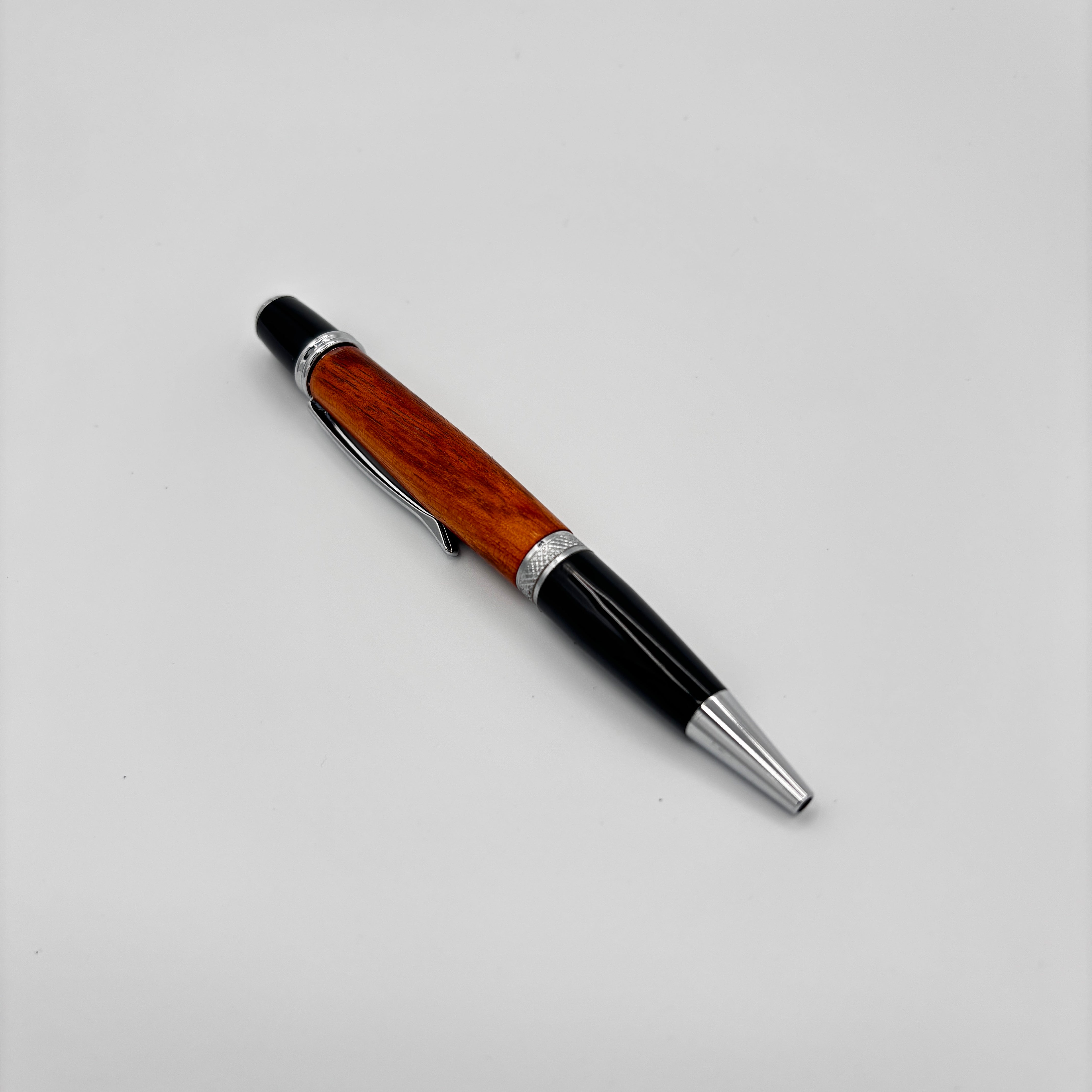 Handcrafted Gatsby Silver Canary Wood Pen – Modern Elegance Meets Natural Beauty