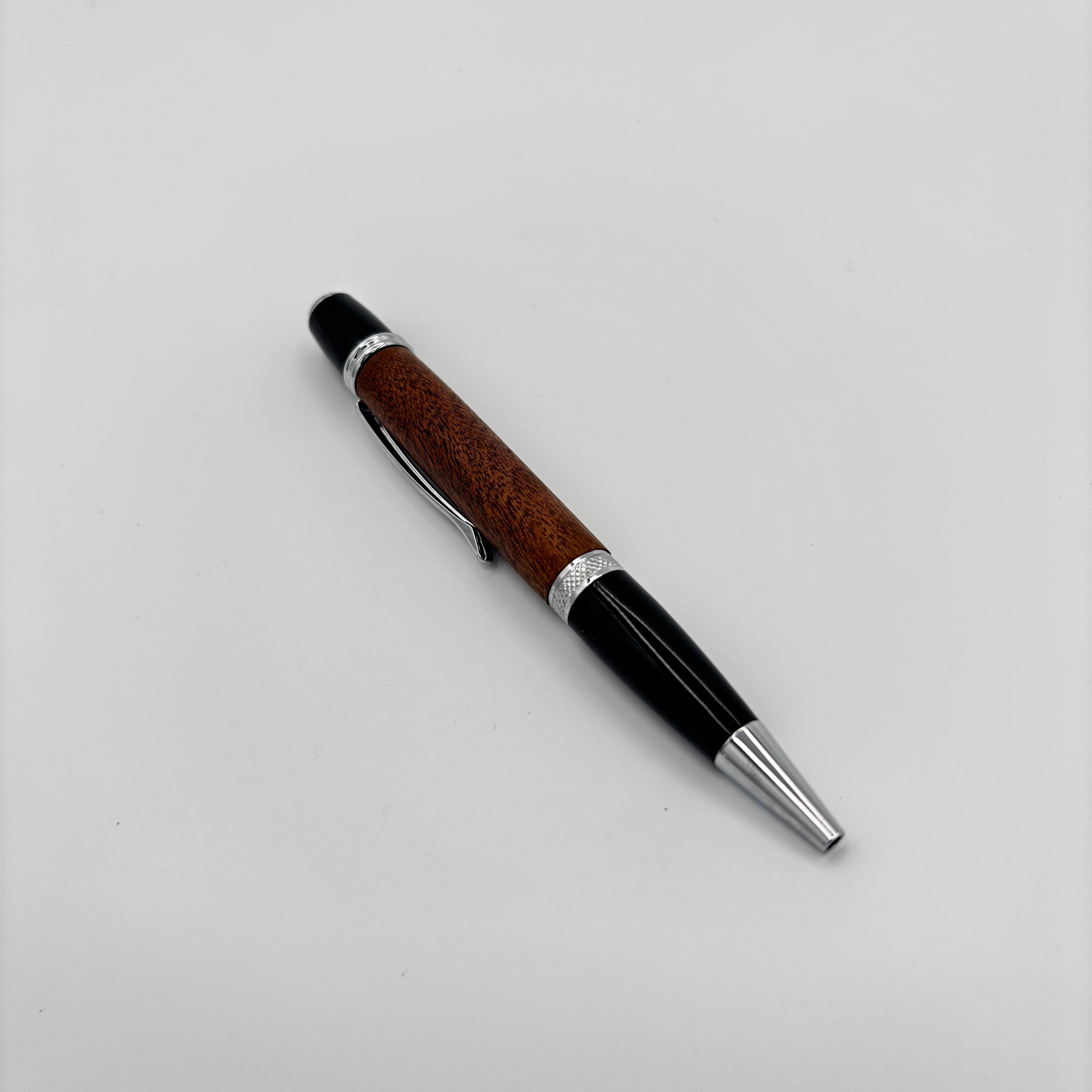 Gatsby Silver Walnut Wood Pen – Handcrafted Writing Elegance