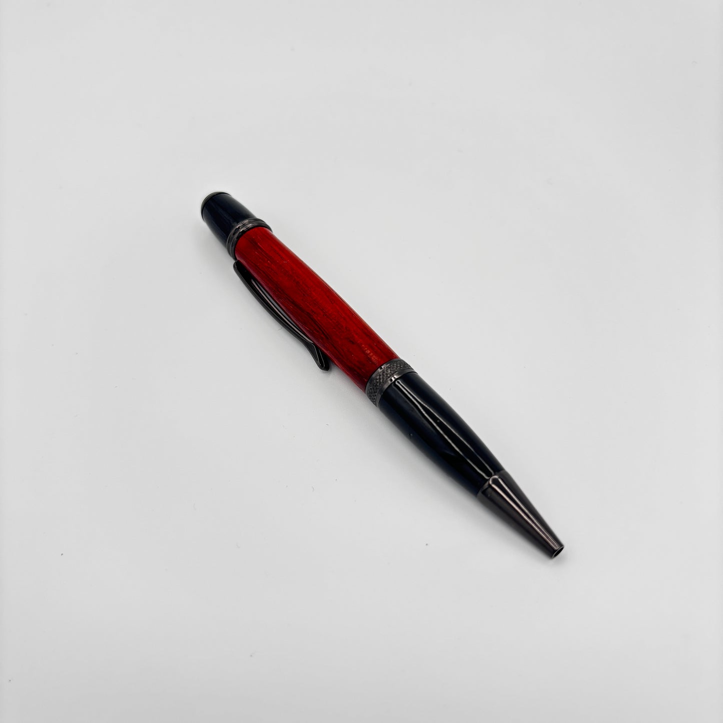 Gatsby Gun Metal Padauk Wood Pen – Handcrafted Artisan Writing Instrument