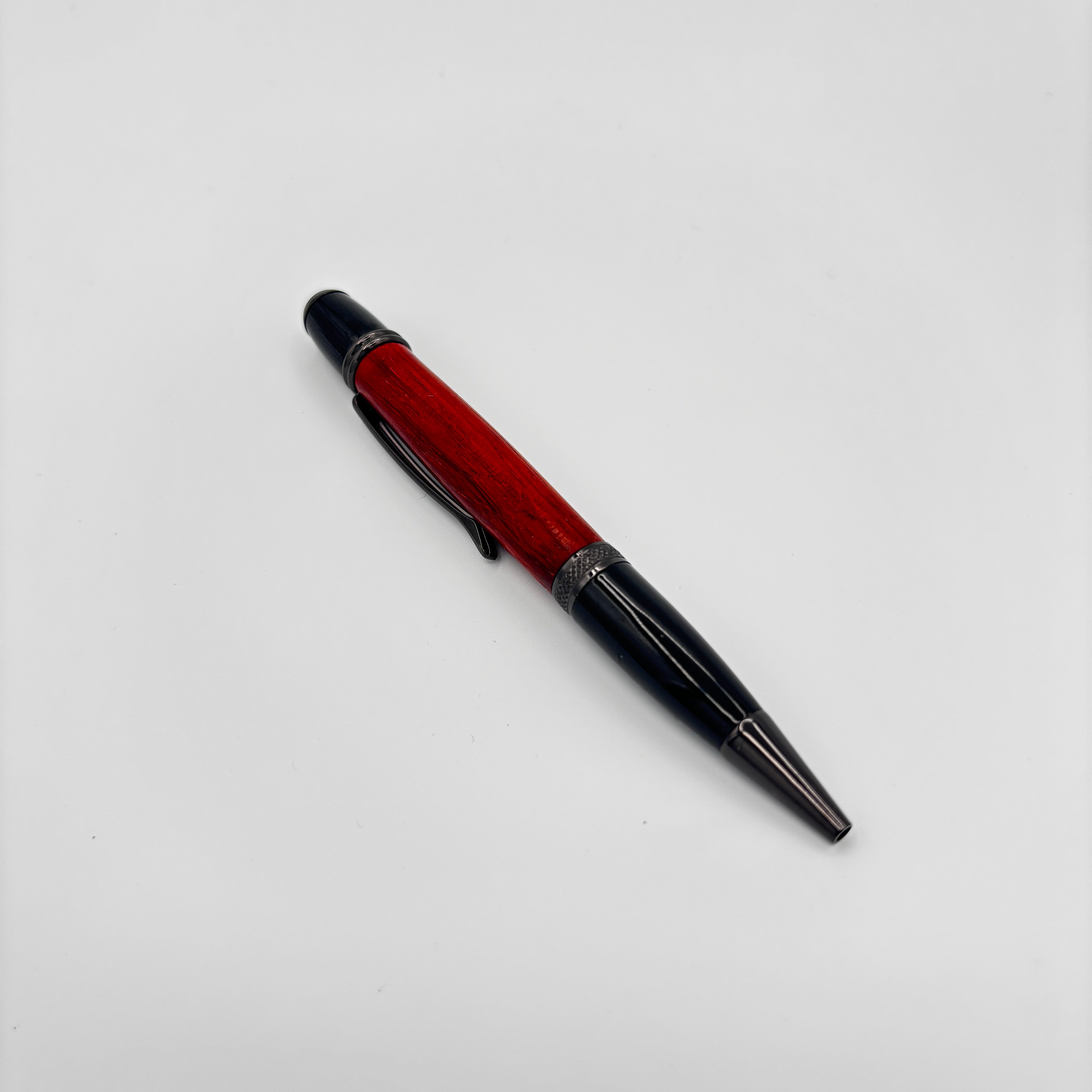 Gatsby Gun Metal Padauk Wood Pen – Handcrafted Artisan Writing Instrument