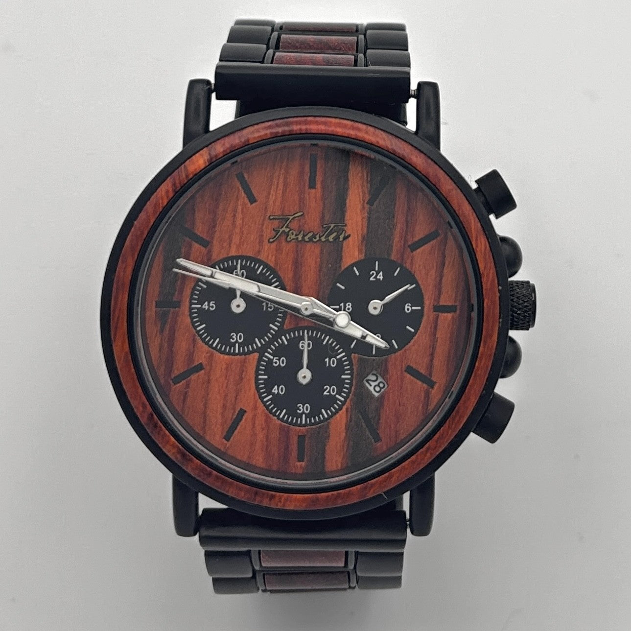 Forester Ember – Wooden Chronograph by Hedges Woodcraft